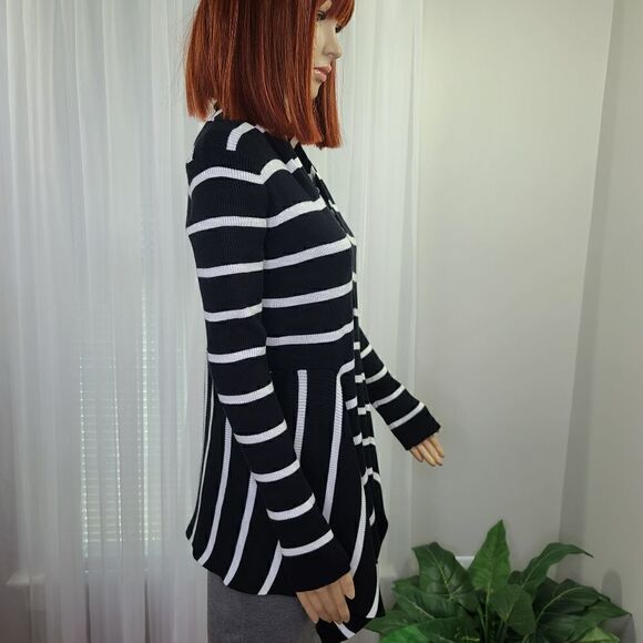 Carmen Carmen Marc Valvo Asymmetrical Stripe Sweater Small - Picture 3 of 6